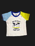White T-shirt with Beach Theme Print