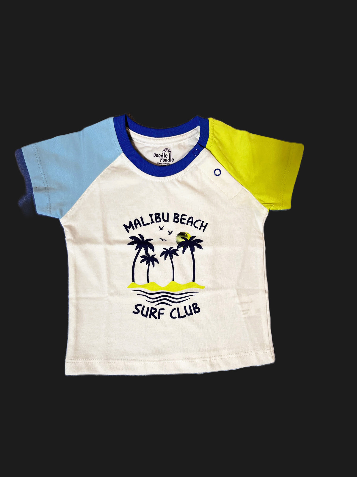 White T-shirt with Beach Theme Print