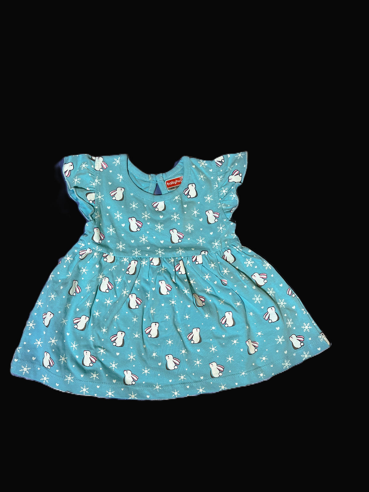 Light Blue Penguin Printed Frock