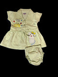 Green Collar Frock with Bloomer