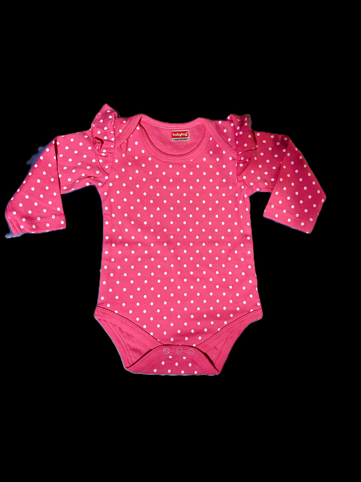 Pink Onesie with Frills and Polka Dots