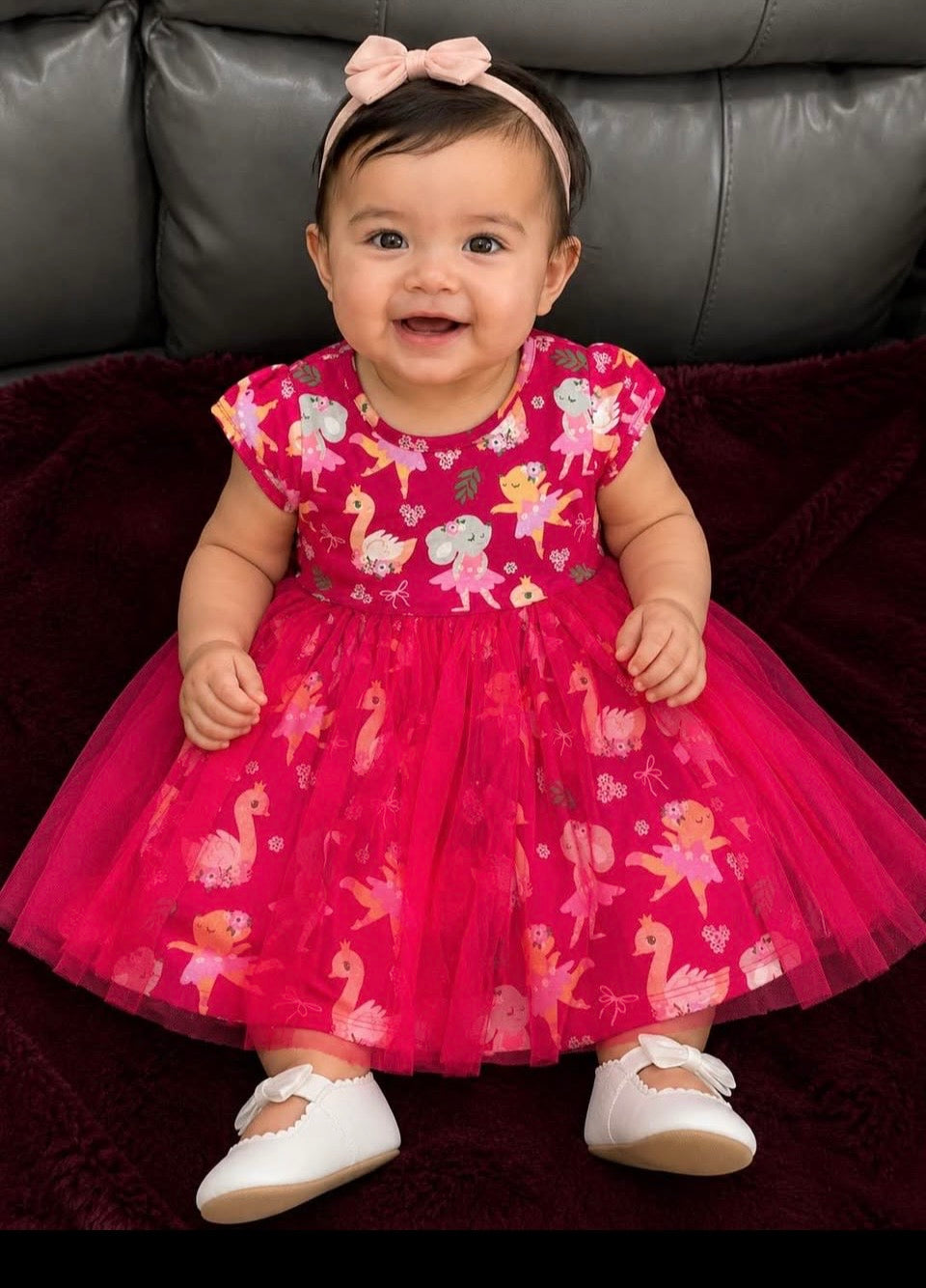 Pink Flamingo Themed Party Frock with Bloomers