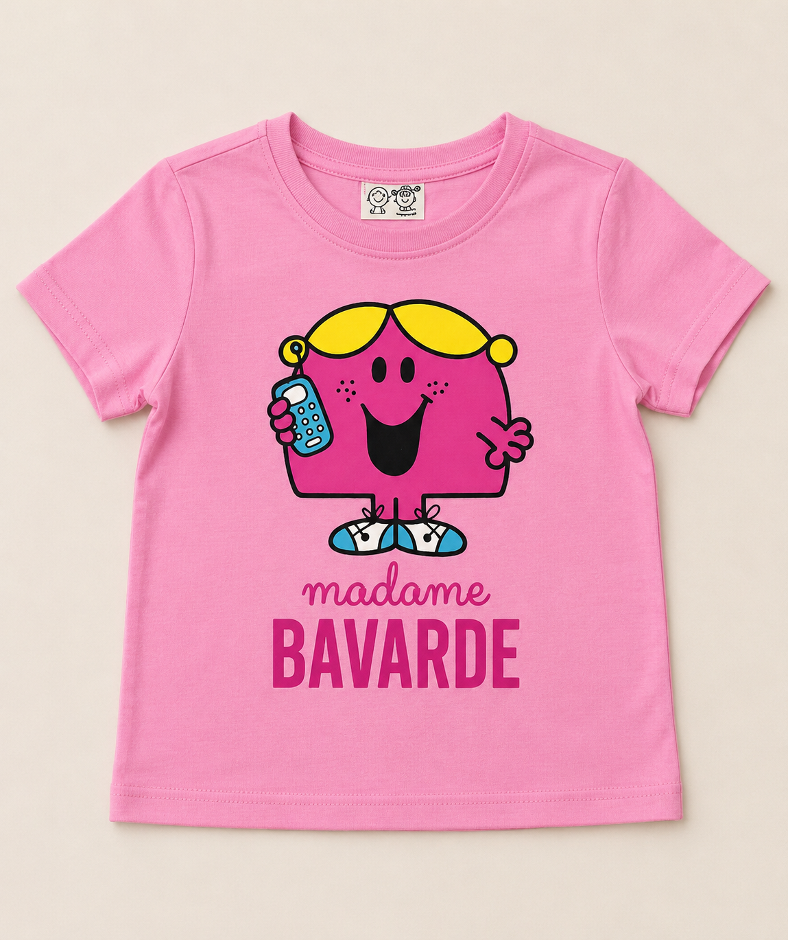 Pink Crop Type T-Shirt with Print