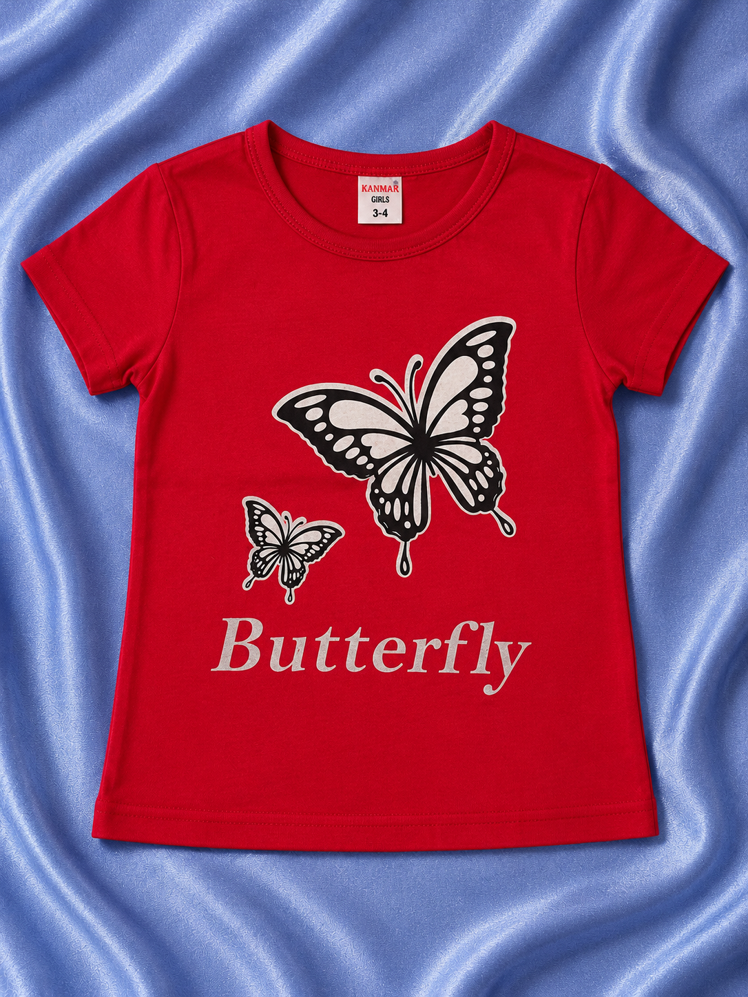 Red Butterfly Printed T-Shirt