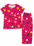 Pink Heart Themed PJ Set
