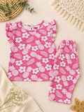 Pink floral Printed Top and 3/4th Pant