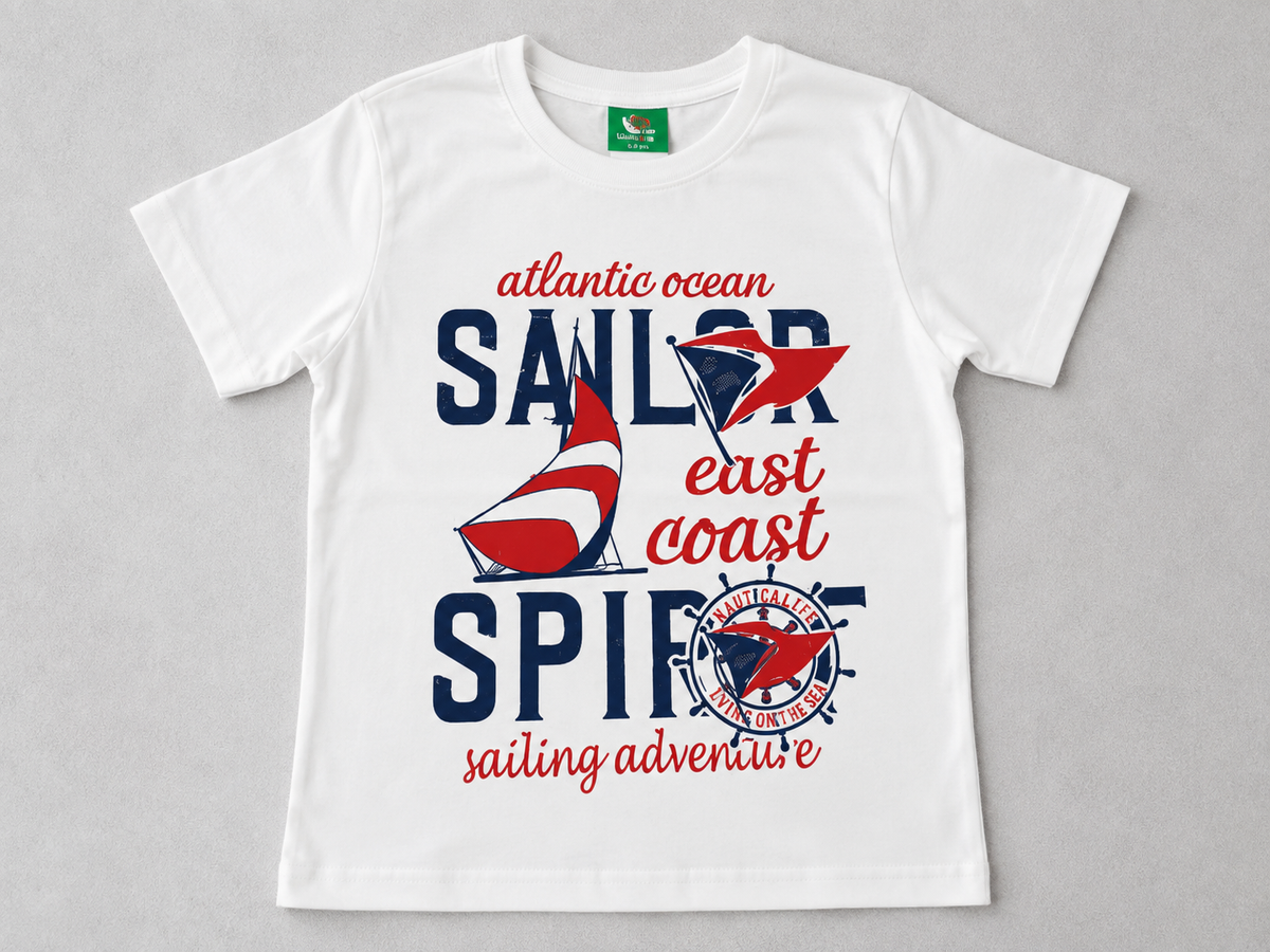 White T-Shirt with Letter Print