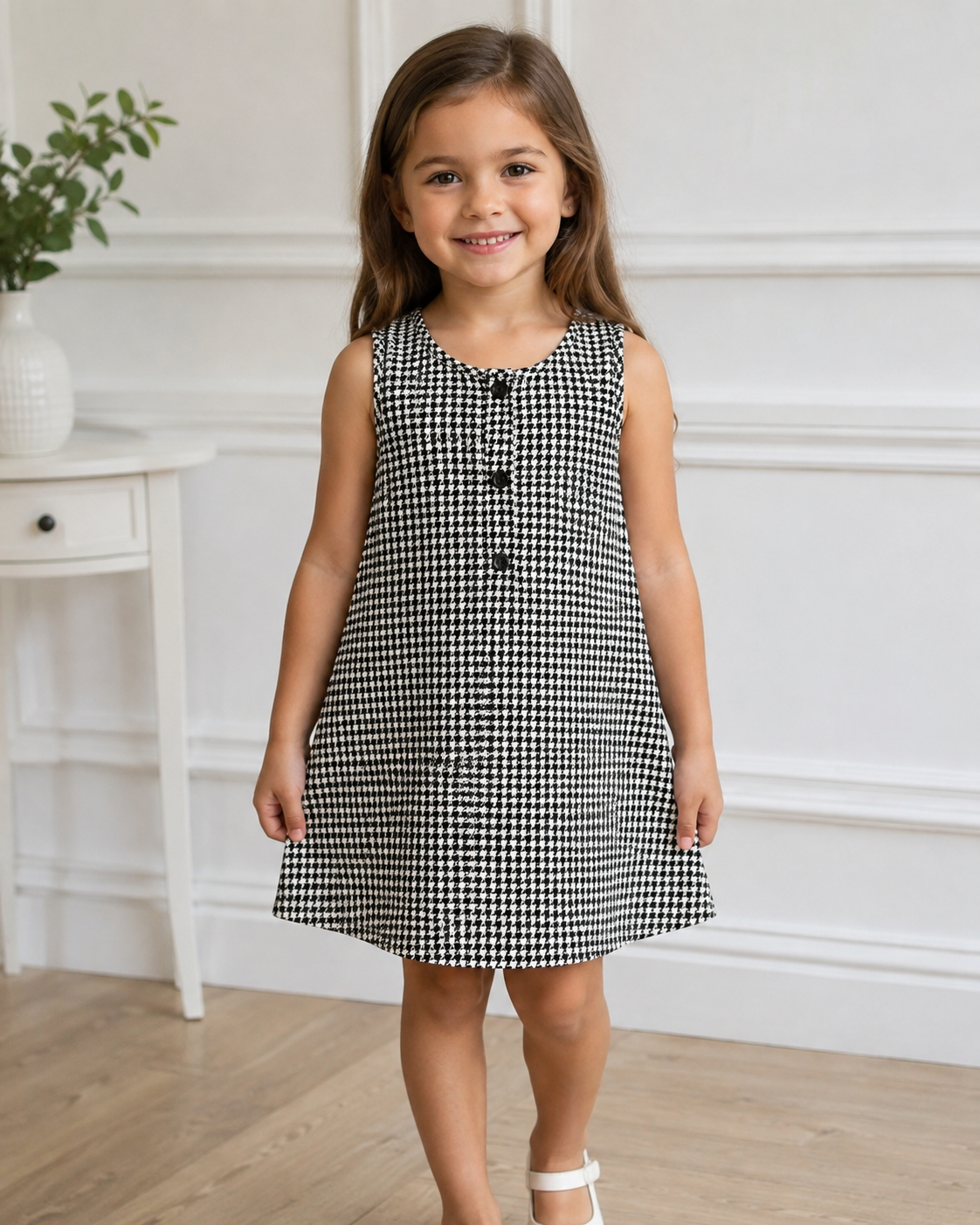 Black Checkered Tunic/ Frock