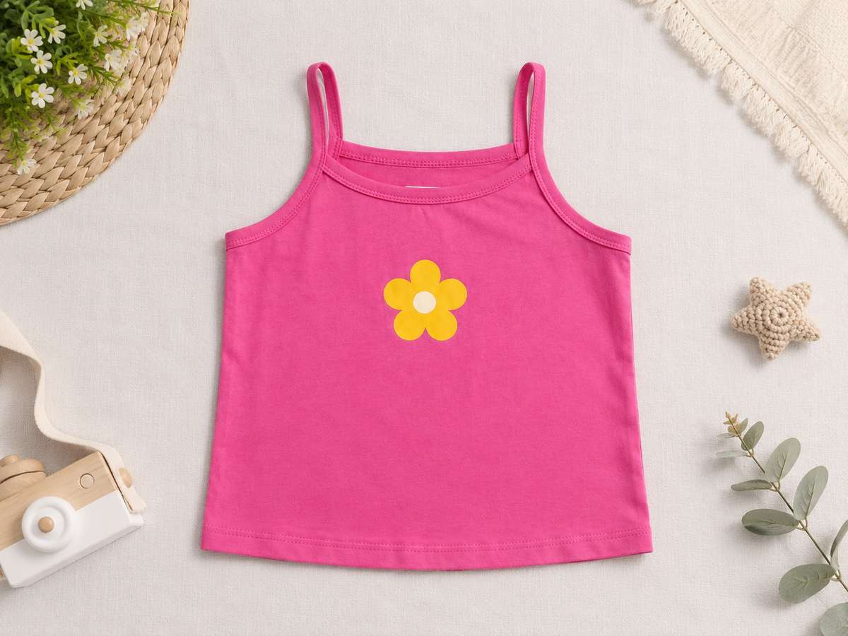 Pink Tank Top with Flower Print
