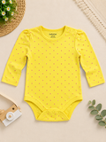 Bright Yellow Onesie with Polka Dots