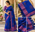 Deep Blue Fancy Printed Saree