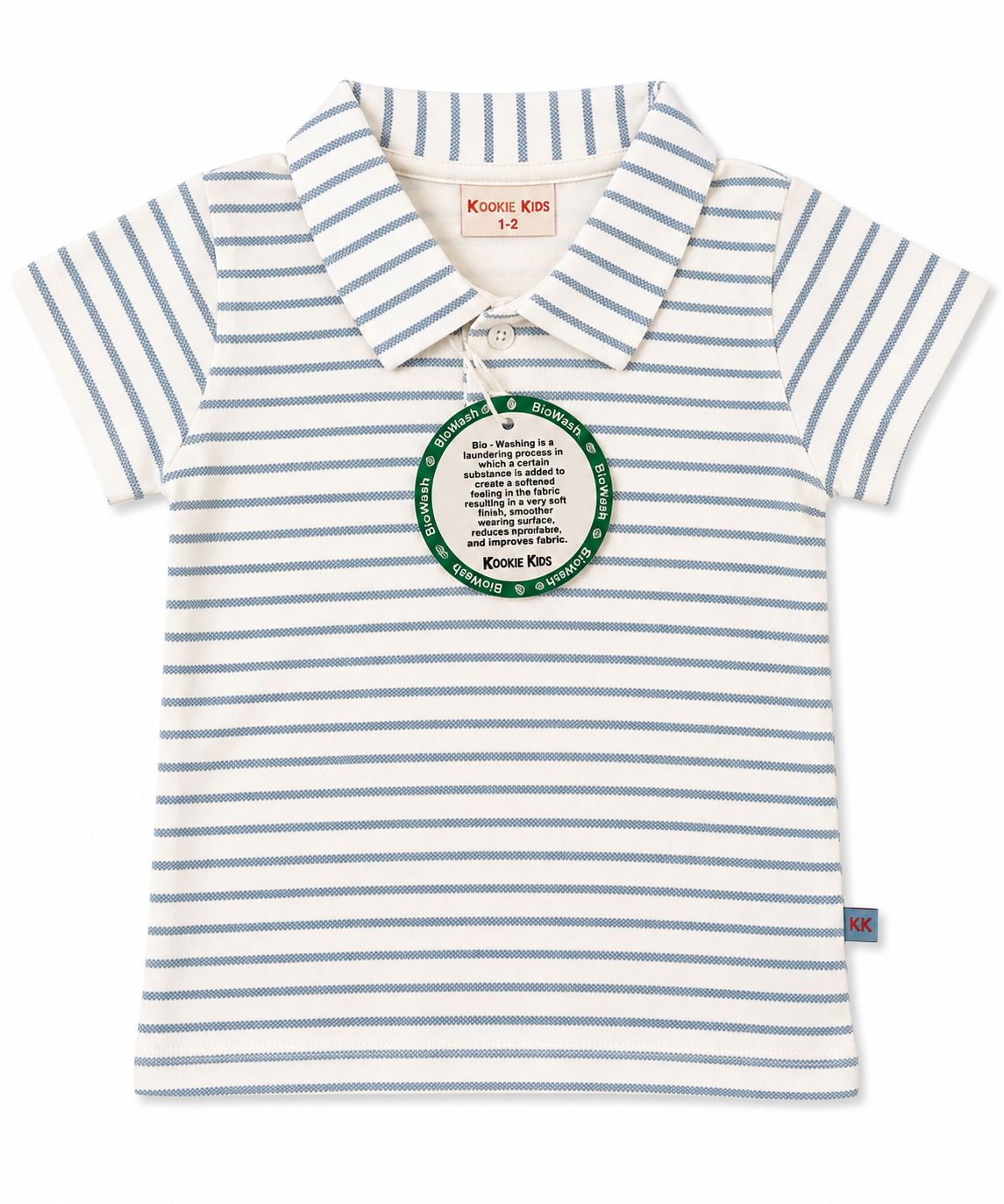 White Collar T-Shirt with Stripes