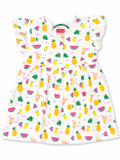 White Fruit Themed Casual Frock