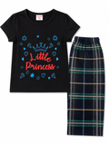 Black Printed T-Shirt and 3/4 Pant