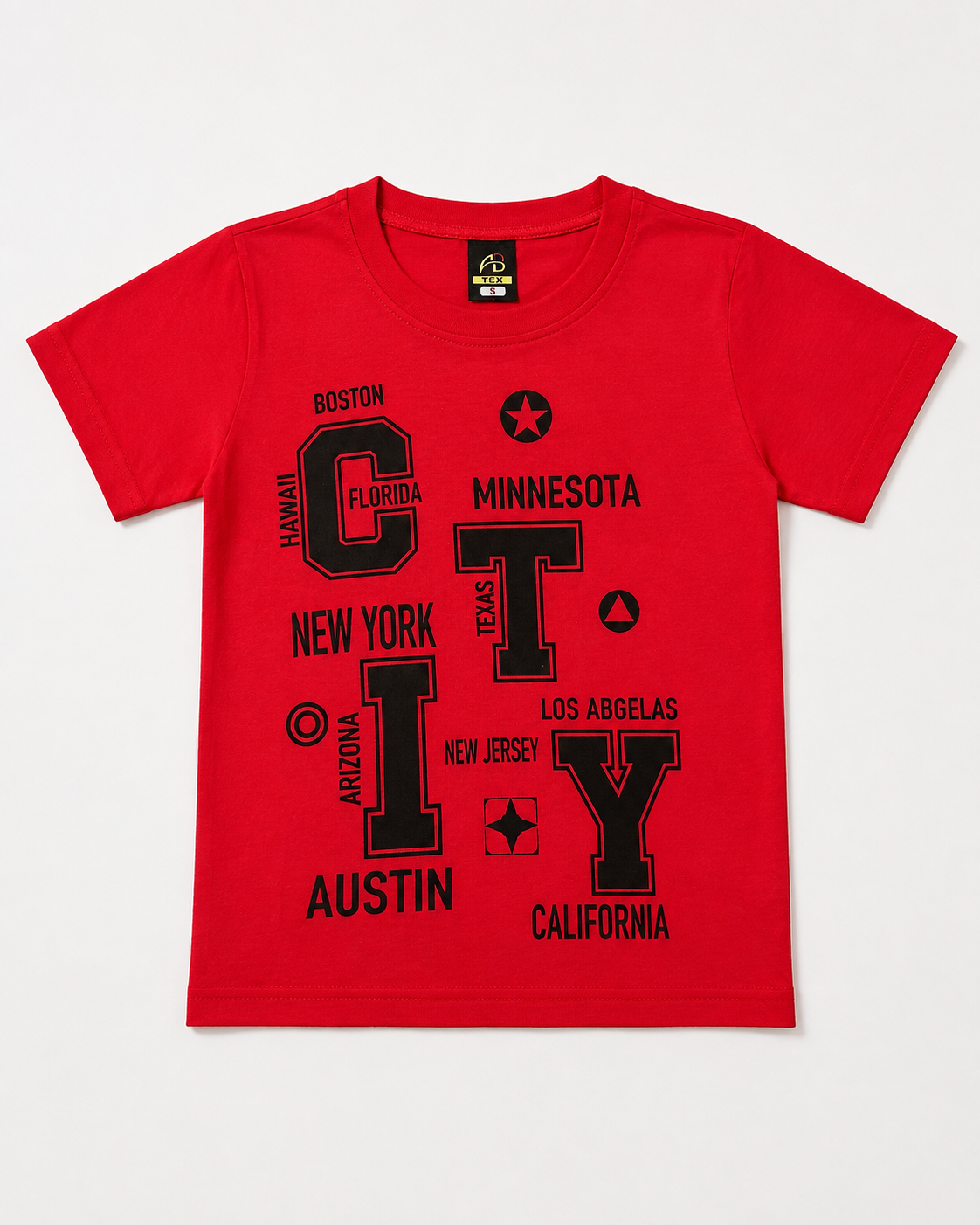 Red T-Shirt with Letter Print