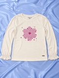 White Printed Full Sleeve T-Shirt