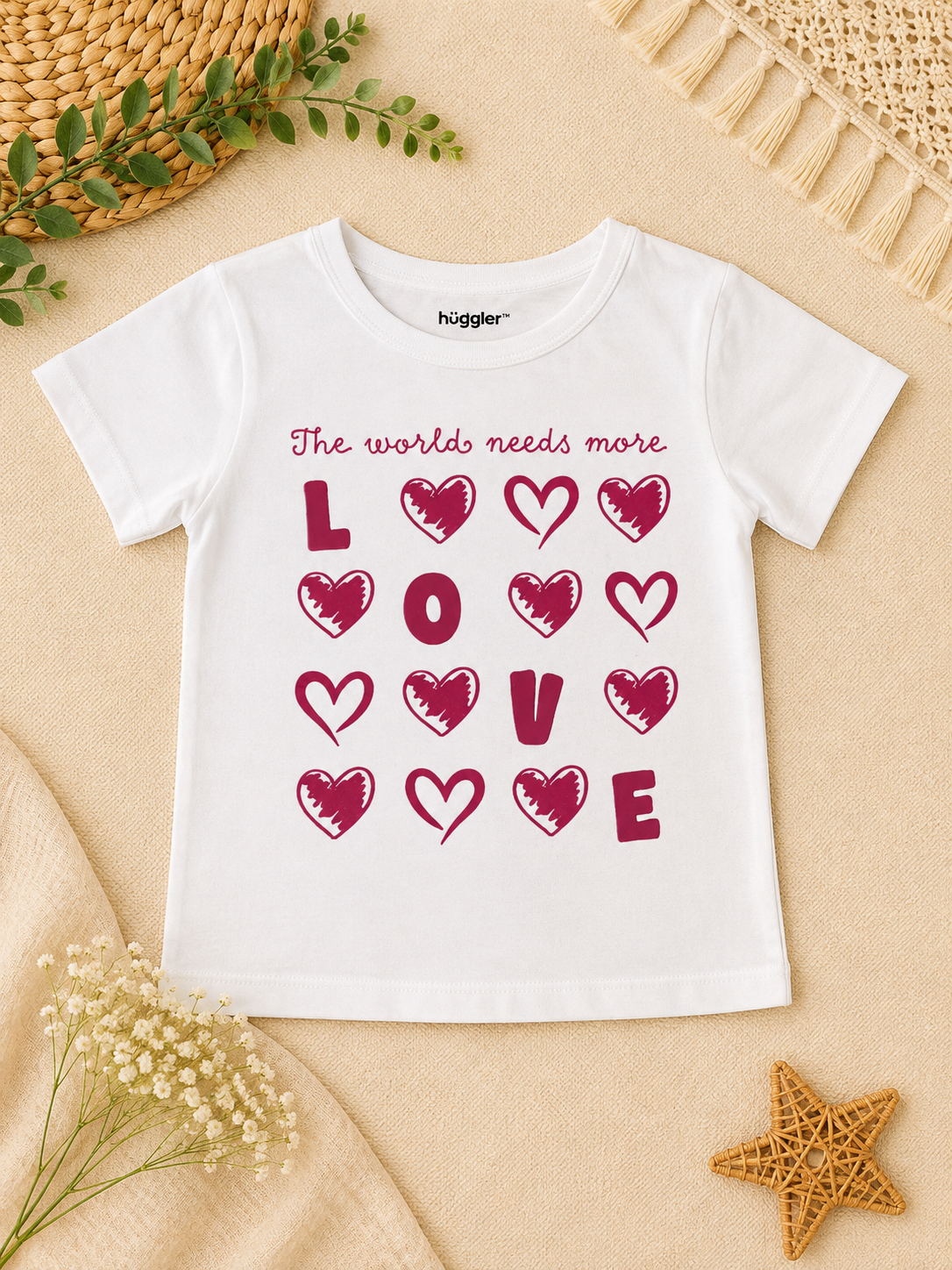 White T-Shirt with Letter Print