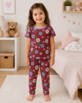 Red Floral Themed PJ Set