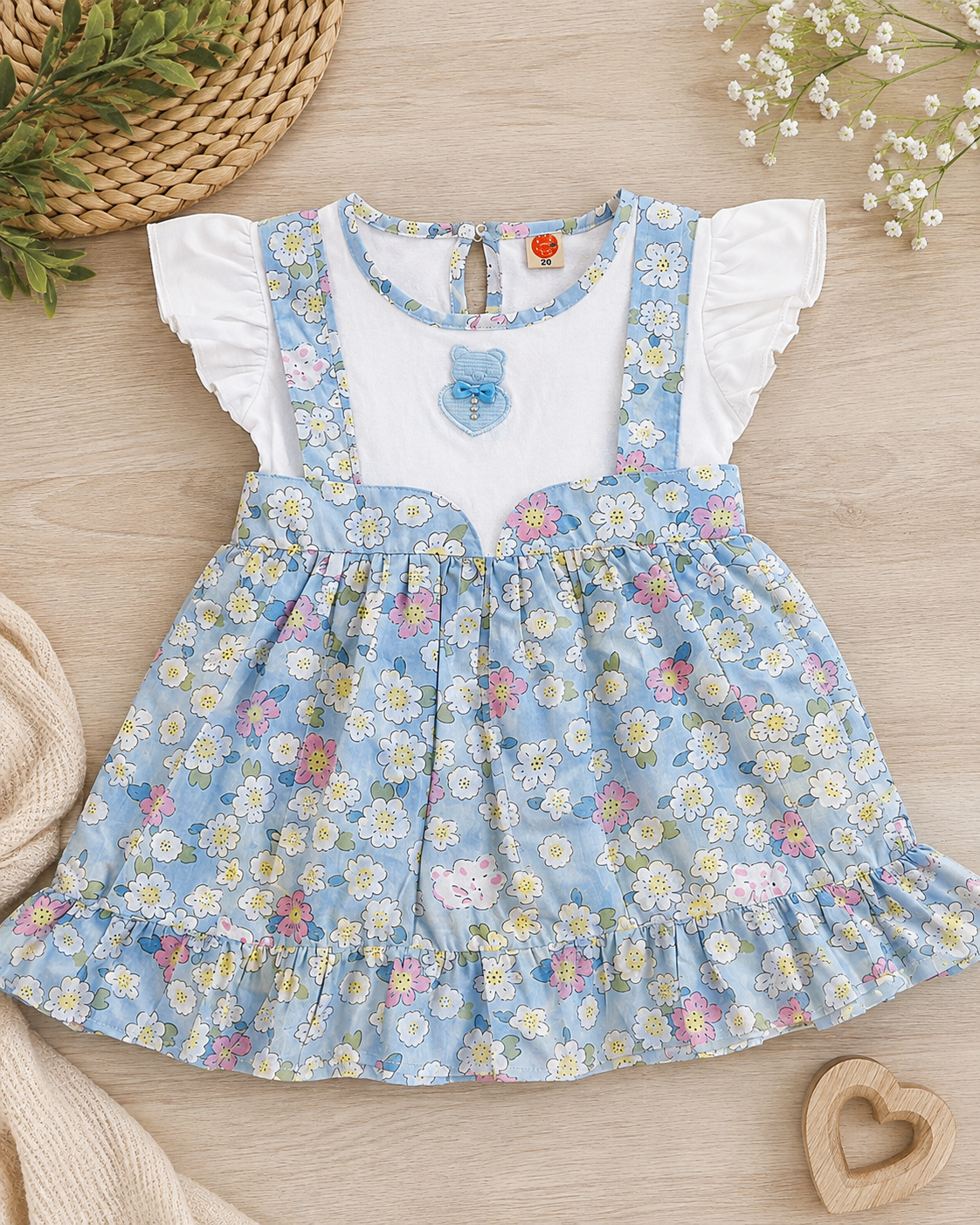 White and Blue Casual Dress