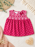 Red Polka Dot Printed Top