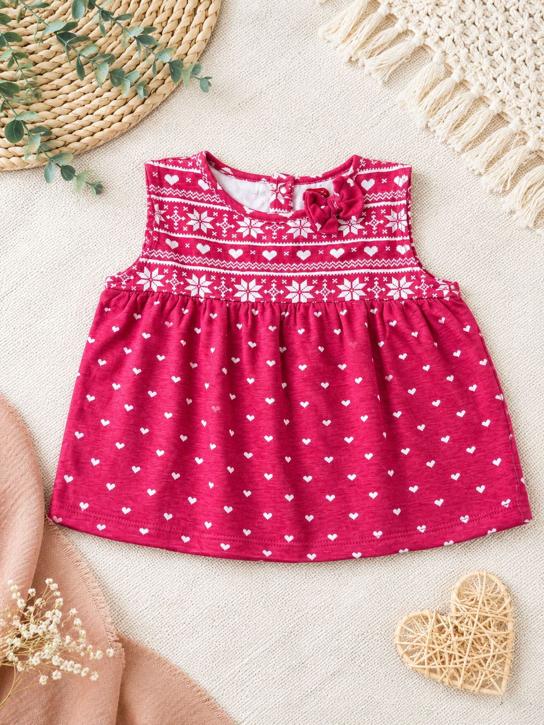Red Polka Dot Printed Top