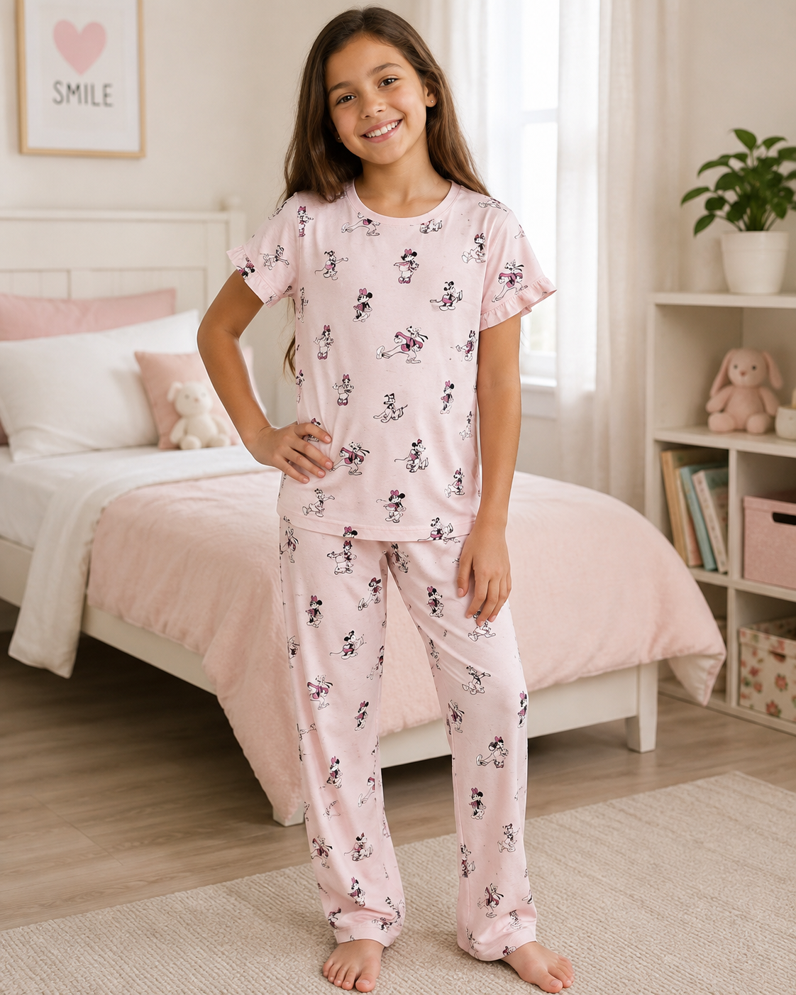 Pastel Pink Printed PJ Set