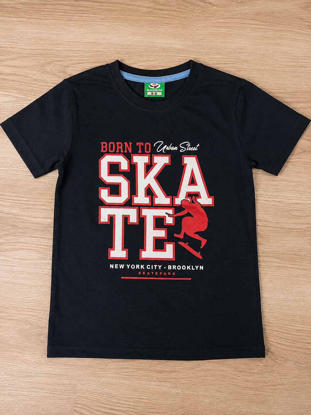 Black Letter Printed Slim Fit T-Shirt