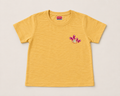 Yellow T-Shirt with Butterfly Badge Print